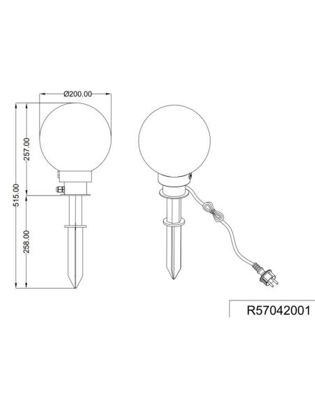 Baliza exterior BOLO Forma de Bola Blanco Ø20cm IP44 | LeonLeds