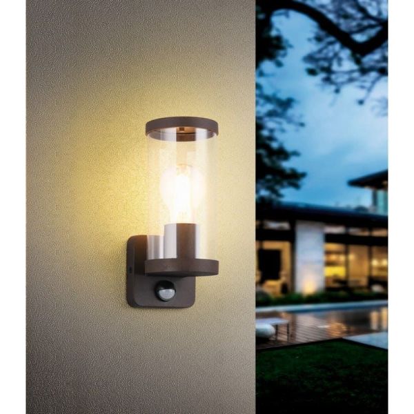 Aplique de pared Exterior BONITO Sensor Movimiento IP44 Óxido | LeonLeds