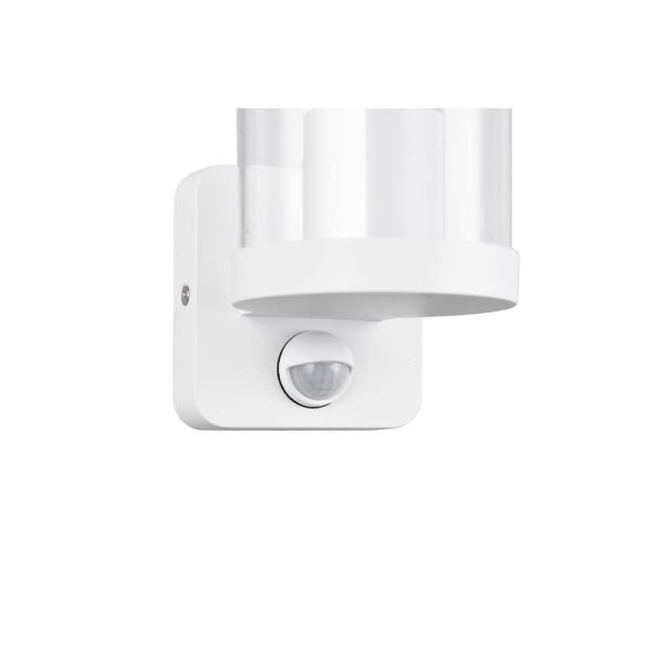 Aplique Exterior Pared BONITO Blanco Detector de Movimiento IP44 | LeonLeds