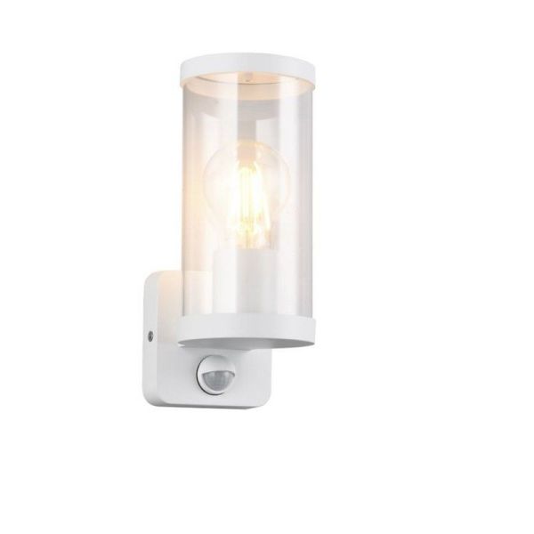 Aplique Exterior Pared BONITO Blanco Detector de Movimiento IP44 | LeonLeds