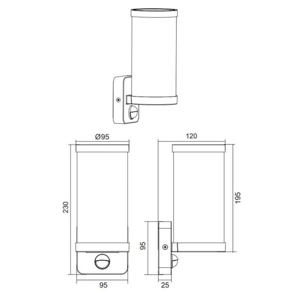 Applique murale d'extérieur BONITO Blanc Détecteur de mouvement IP44 | LéonLeds