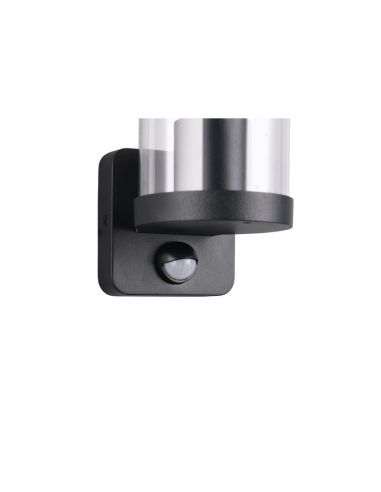 Aplique pared Exterior BONITO Negro Detector de Movimiento Bombilla IP44 | LeonLeds