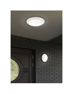 Plafón para Exterior CAMARO Color Blanco Ø33cm Techo o Pared | LeonLeds 2