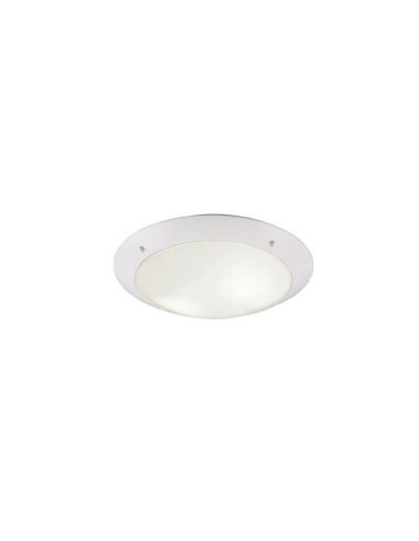 Plafonnier d'Extérieur CAMARO Blanc Ø33cm Plafond ou Applique | LéonLeds