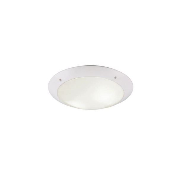 Plafonnier d'Extérieur CAMARO Blanc Ø33cm Plafond ou Applique | LéonLeds