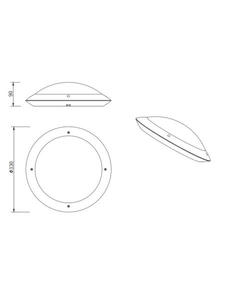 Plafonnier d'Extérieur CAMARO Blanc Ø33cm Plafond ou Applique | LéonLeds