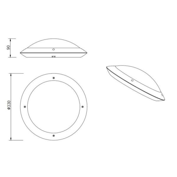 Plafonnier d'Extérieur CAMARO Blanc Ø33cm Plafond ou Applique | LéonLeds