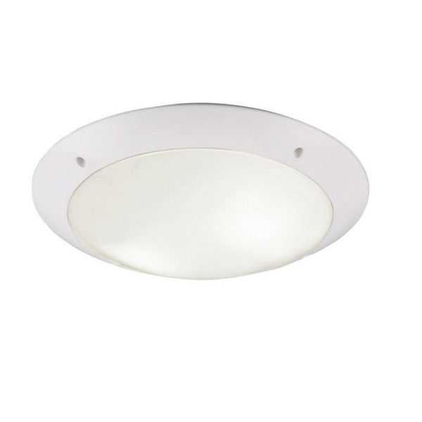 Plafonnier d'Extérieur CAMARO Blanc Ø33cm Plafond ou Applique | LéonLeds