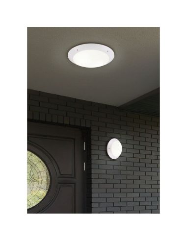 Plafón Exterior CAMARO Color Blanco Ø26cm para Techo o Pared | LeonLeds