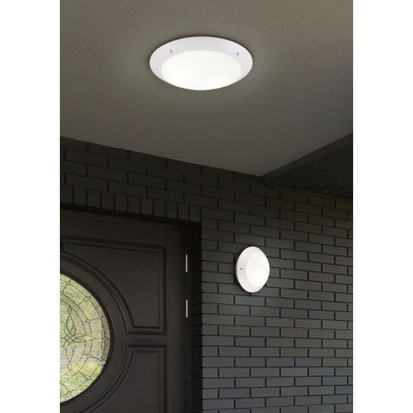 Plafón Exterior CAMARO Color Blanco Ø26cm para Techo o Pared | LeonLeds