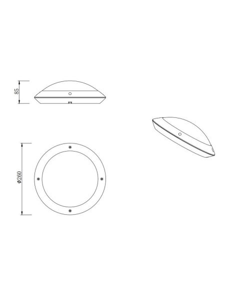 Plafón Exterior CAMARO Color Blanco Ø26cm para Techo o Pared | LeonLeds