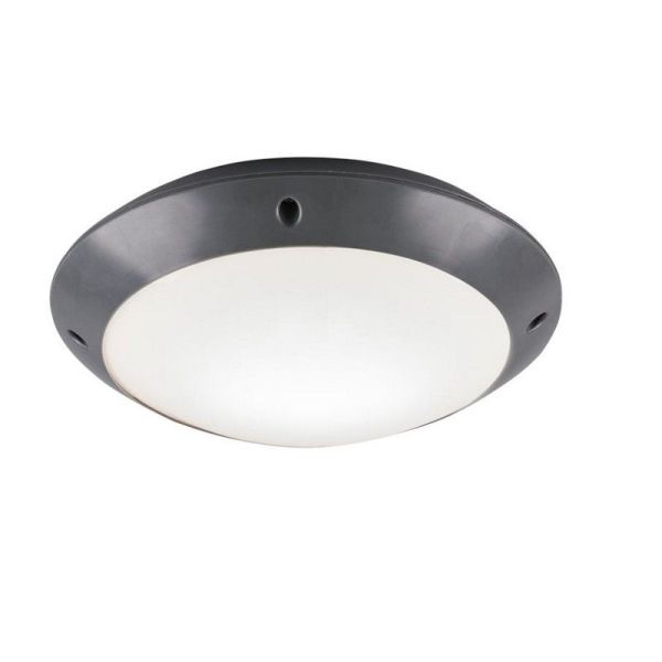 Plafón Exterior CAMARO Color Negro Ø26cm Techo o Pared | LeonLeds