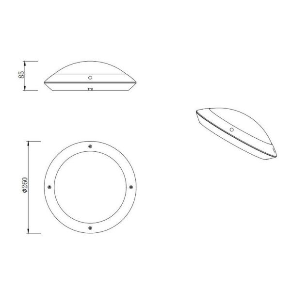 Plafonnier d'Extérieur CAMARO Noir Ø26cm Plafond ou Applique | LéonLeds