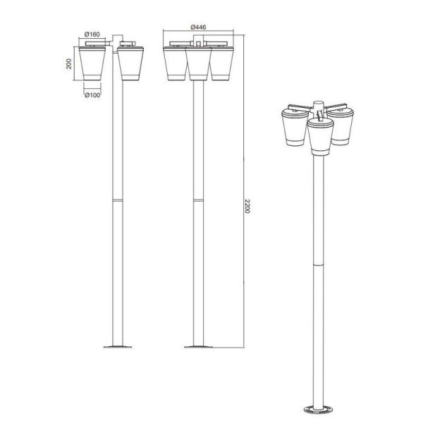 Klassische Außenlaterne 3 Lichter...