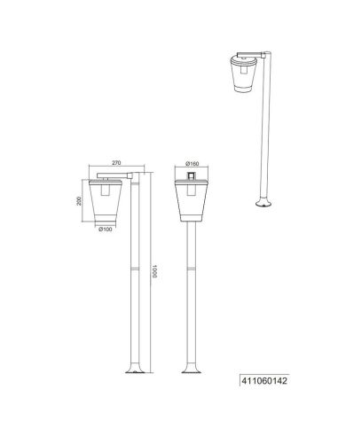 Farol exterior clássico CAVADO 100cm IP44 | LeonLeds