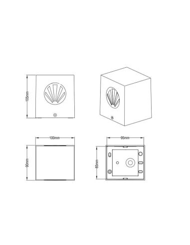 CORDOBA Applique Murale LED Carrée Extérieure Décorative et Fonctionnelle Noir | LéonLeds