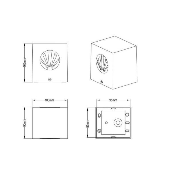 CORDOBA Applique LED Carrée Extérieure Décorative et Fonctionnelle IP44 Blanc | LéonLeds