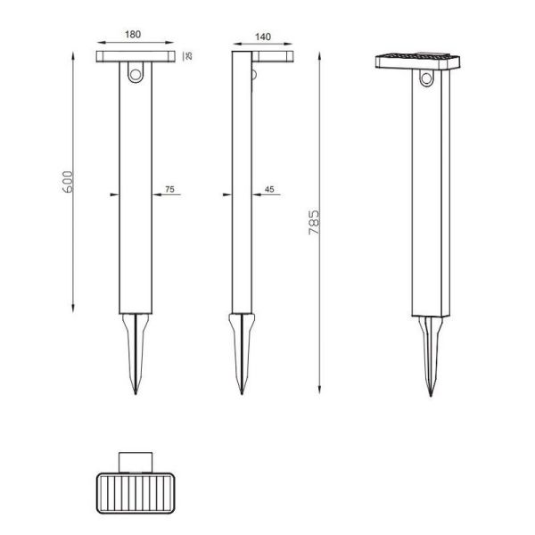 ESQUEL Balise Solaire Extérieure LED 4,5W 290lm 3000K IP44 Batterie Rechargeable | LéonLeds