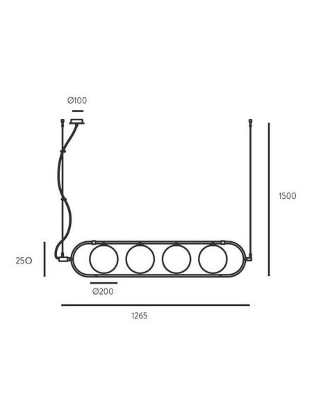 Plafonnier LED avec abat-jour rond Abbacus 4x5W 2700K | LéonLeds