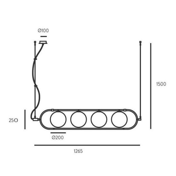 Plafonnier LED avec abat-jour rond Abbacus 4x5W 2700K | LéonLeds