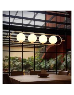 Plafonnier LED avec abat-jour rond Abbacus 4x5W 2700K | LéonLeds 2