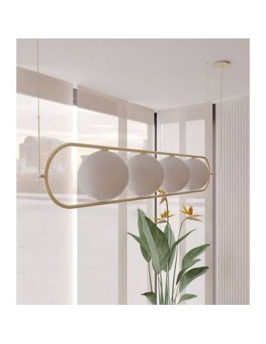 Luminária de teto LED com cortinas redondas Abbacus 4x5W 2700K | LeonLeds