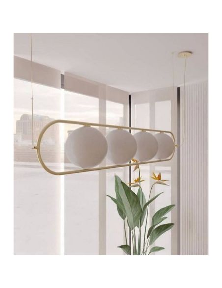 Plafonnier LED avec abat-jour rond Abbacus 4x5W 2700K | LéonLeds