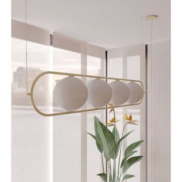 Plafonnier LED avec abat-jour rond Abbacus 4x5W 2700K | LéonLeds