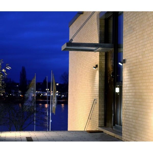 Aplique de pared exterior LED TRUMPET con foco móvil 4000K 9,5W 1100Lm IP54 antracita