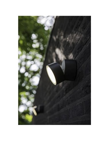 Aplique de pared exterior LED TRUMPET con foco móvil 4000K 9,5W 1100Lm IP54 antracita