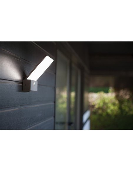 Aplique de exterior LED elegante PANO con interruptor de color ajustable integrado 3000K-5000K