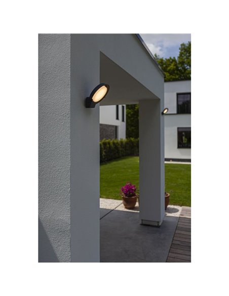 Aplique de pared redondo POLO para exterior LED antracita 15W 3000K