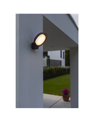 Aplique de pared redondo POLO para exterior LED antracita 15W 3000K