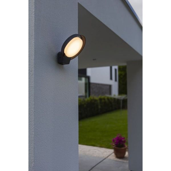 Aplique de pared redondo POLO para exterior LED antracita 15W 3000K