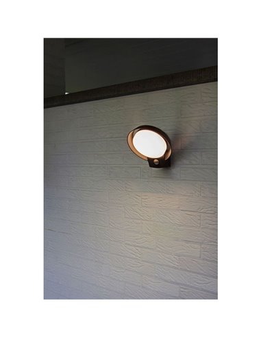 Aplique de pared LED redondo POLO con sensor de movimiento para exterior antracita 15W 3000K