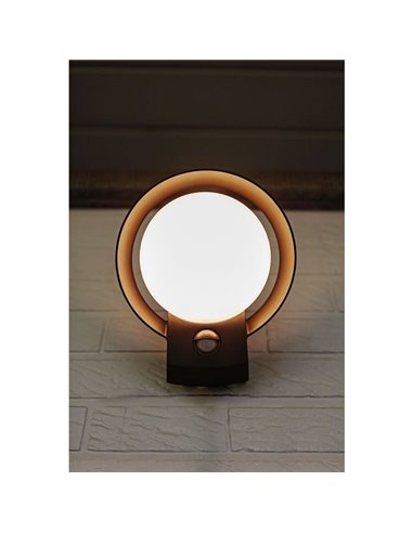 Aplique de pared LED redondo POLO con sensor de movimiento para exterior antracita 15W 3000K