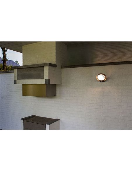 Aplique de pared LED redondo POLO con sensor de movimiento para exterior antracita 15W 3000K