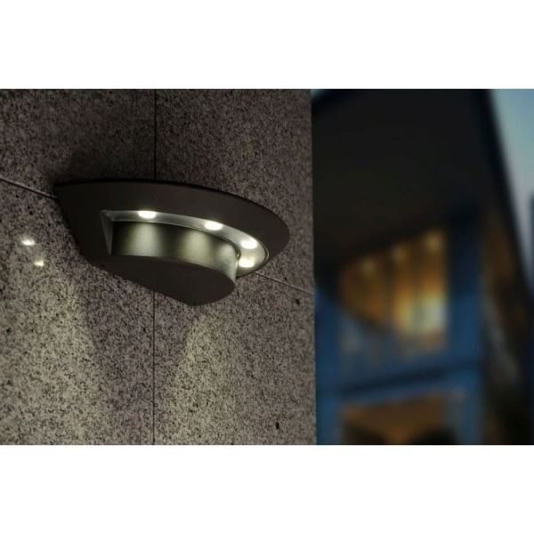 Aplique de pared exterior LED GHOST ovalado antracita 4000K 700Lm 7,5W