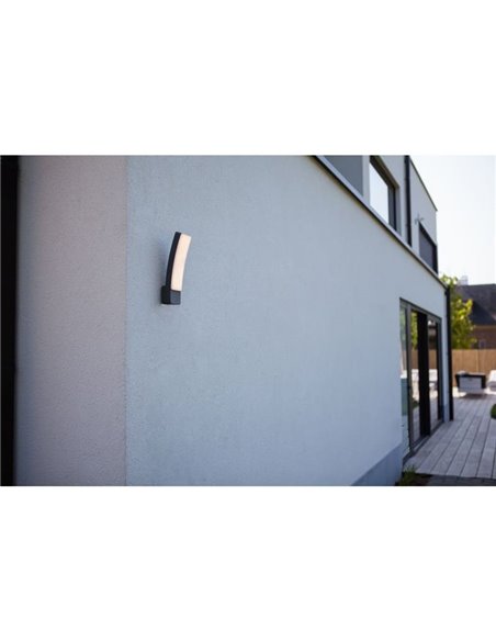 Aplique LED curvo de exterior KIRA súper potente antracita 17,3W 4000K 1950Lm