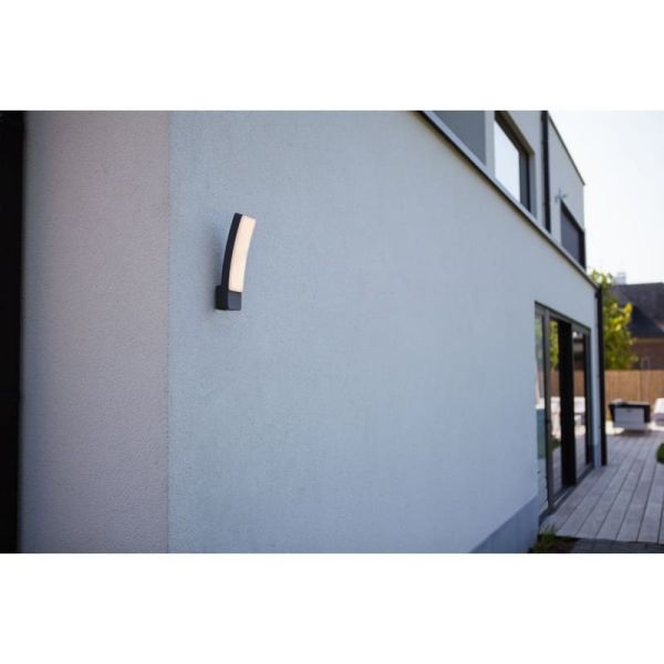 Aplique LED curvo de exterior KIRA súper potente antracita 17,3W 4000K 1950Lm