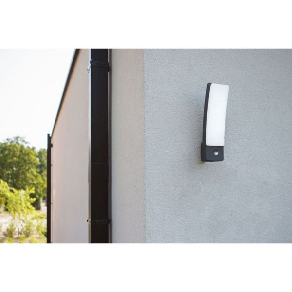 Aplique LED curvo de exterior con sensor KIRA antracita 18W 4000K 1860Lm