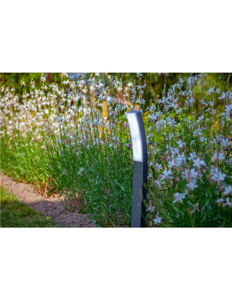 Balise d'extérieur LED courbée KIRA anthracite 4000K super puissante 1950Lm 17,3W