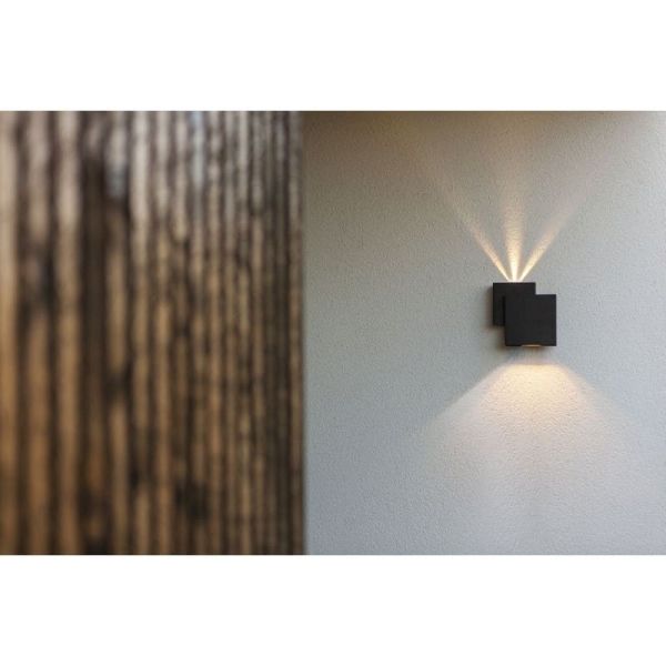 Aplique moderno cuadrado LED up&dpwn ajustable RIALTO 40º Haz de luz abajo 3000K muy potente 2000Lm 21W