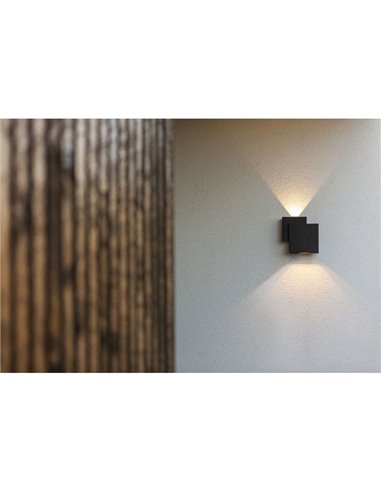 Aplique moderno cuadrado LED up&dpwn ajustable RIALTO 40º Haz de luz abajo 3000K muy potente 2000Lm 21W