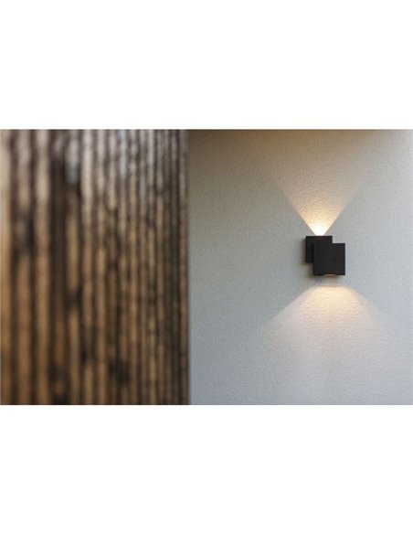 Aplique moderno cuadrado LED up&dpwn ajustable RIALTO 40º Haz de luz abajo 3000K muy potente 2000Lm 21W