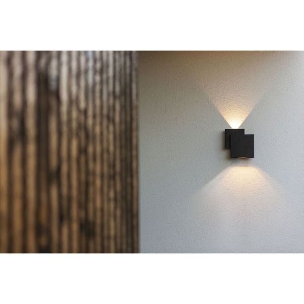 Aplique moderno cuadrado LED up&dpwn ajustable RIALTO 40º Haz de luz abajo 3000K muy potente 2000Lm 21W