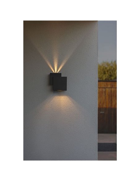 Aplique moderno cuadrado LED up&dpwn ajustable RIALTO 40º Haz de luz abajo 3000K muy potente 2000Lm 21W