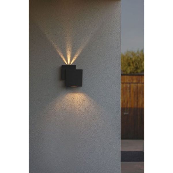 Aplique moderno cuadrado LED up&dpwn ajustable RIALTO 40º Haz de luz abajo 3000K muy potente 2000Lm 21W