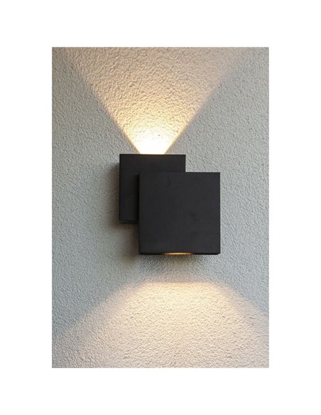 Aplique moderno cuadrado LED up&dpwn ajustable RIALTO 40º Haz de luz abajo 3000K muy potente 2000Lm 21W