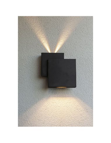 Aplique moderno cuadrado LED up&dpwn ajustable RIALTO 40º Haz de luz abajo 3000K muy potente 2000Lm 21W